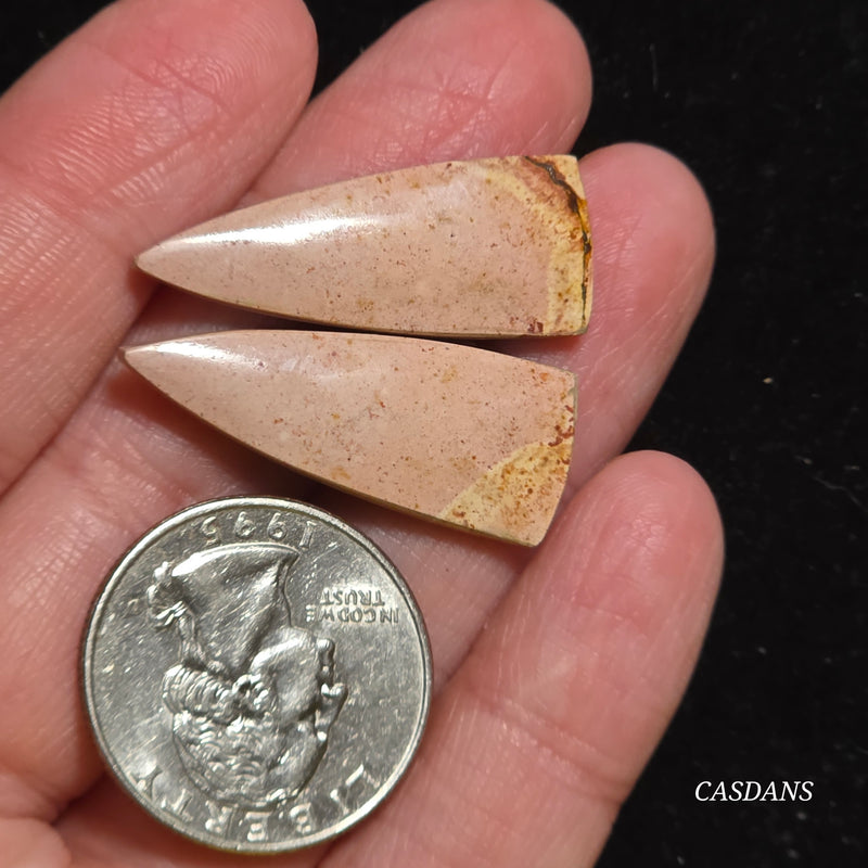 Picasso Jasper Cabochon Pair