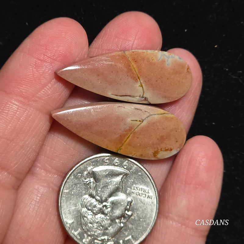 Picasso Jasper Cabochon Pair