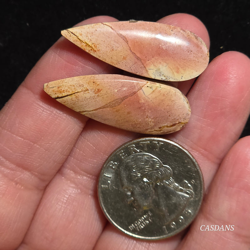 Picasso Jasper Cabochon Pair