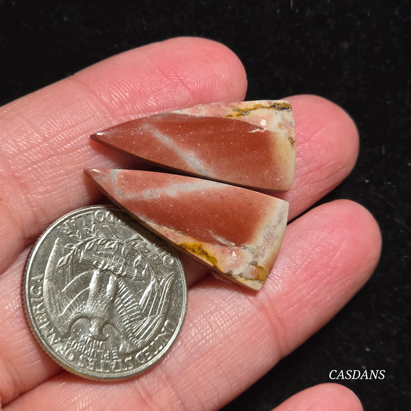 Picasso Jasper Cabochon Pair