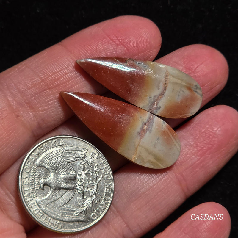 Picasso Jasper Cabochon Pair