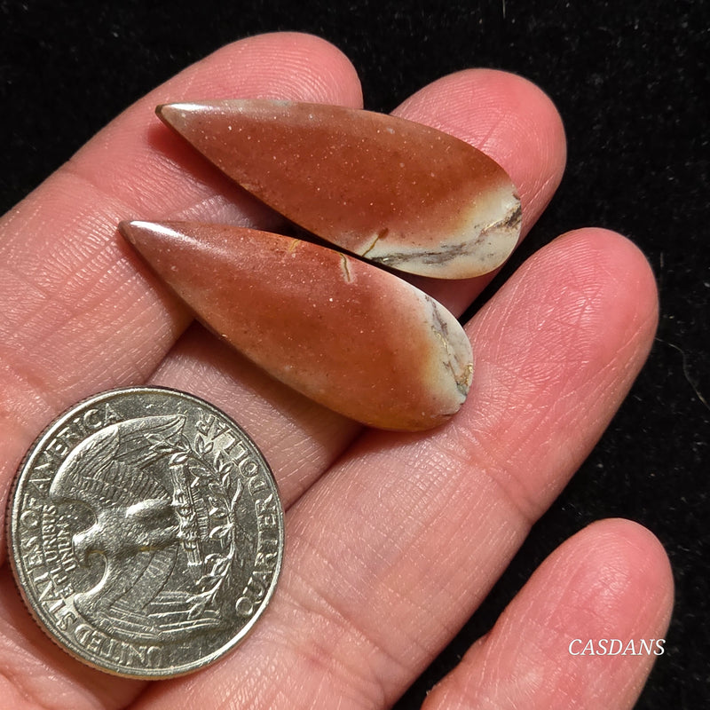 Picasso Jasper Cabochon Pair