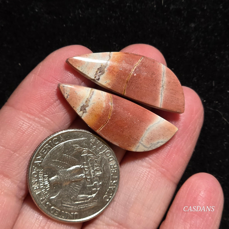 Picasso Jasper Cabochon Pair