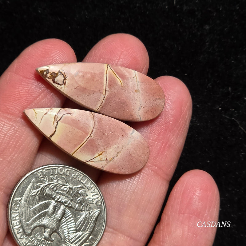 Picasso Jasper Cabochon Pair