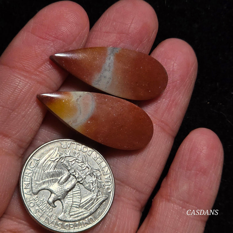 Picasso Jasper Cabochon Pair
