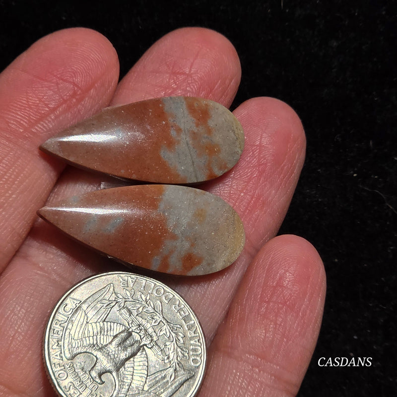 Picasso Jasper Cabochon Pair