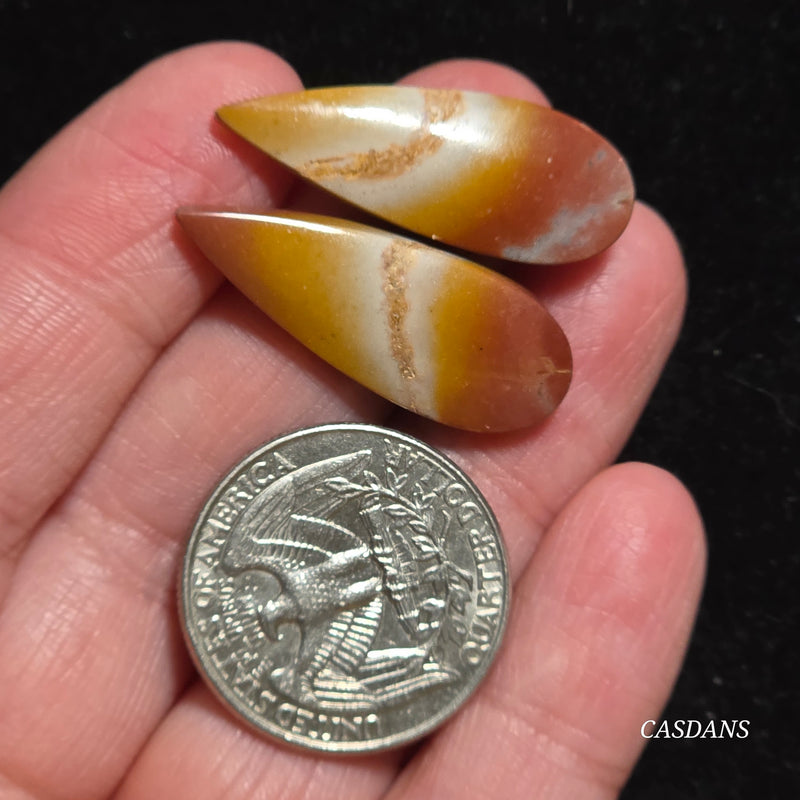 Picasso Jasper Cabochon Pair