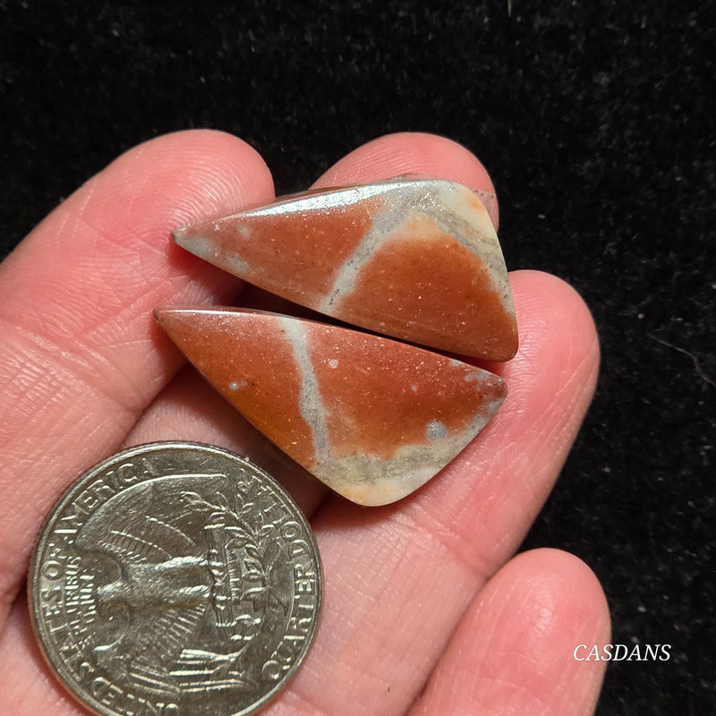 Picasso Jasper Cabochon Pair