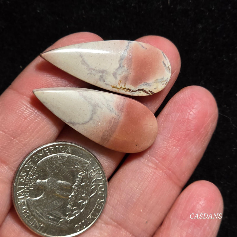 Picasso Jasper Cabochon Pair