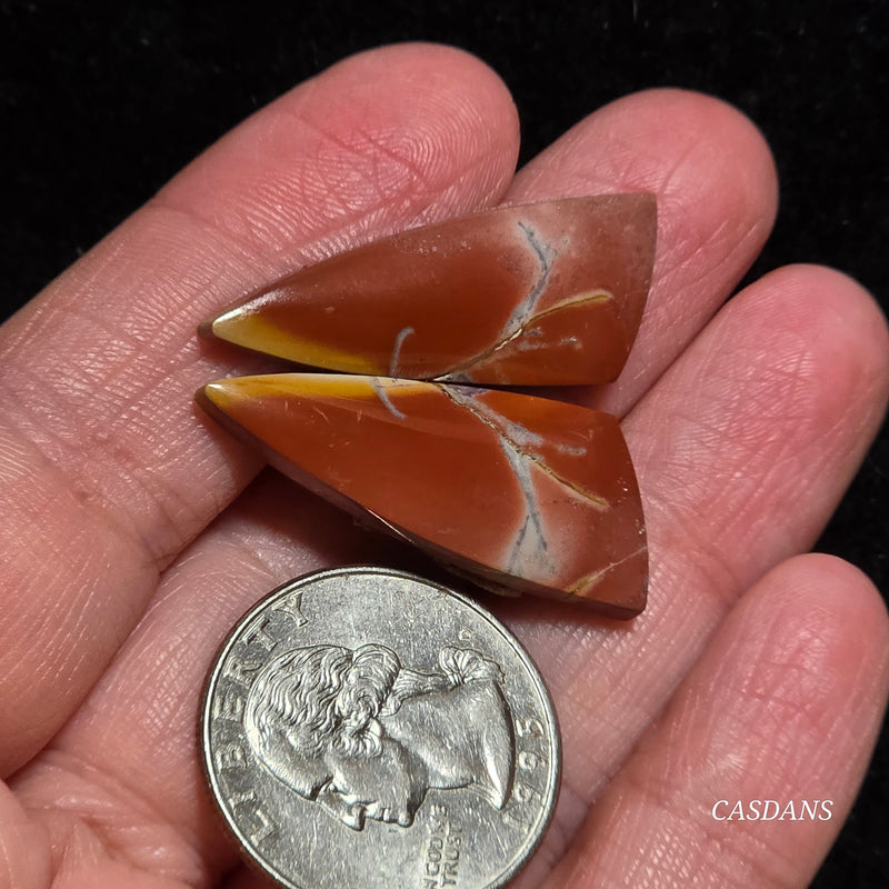 Picasso Jasper Cabochon Pair