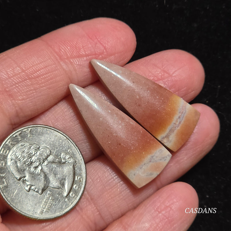 Picasso Jasper Cabochon Pair
