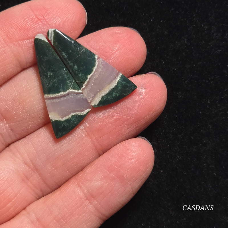 Indonesian Jasp Agate Cabochon Pair