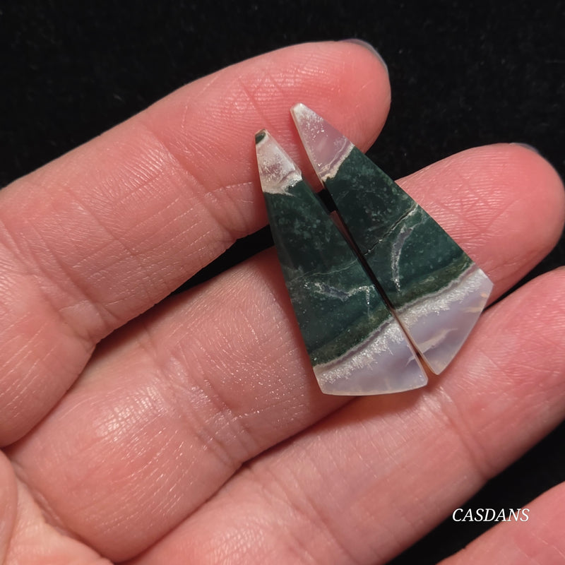 Indonesian Jasp Agate Cabochon Pair