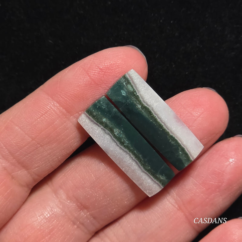 Indonesian Jasp Agate Cabochon Pair