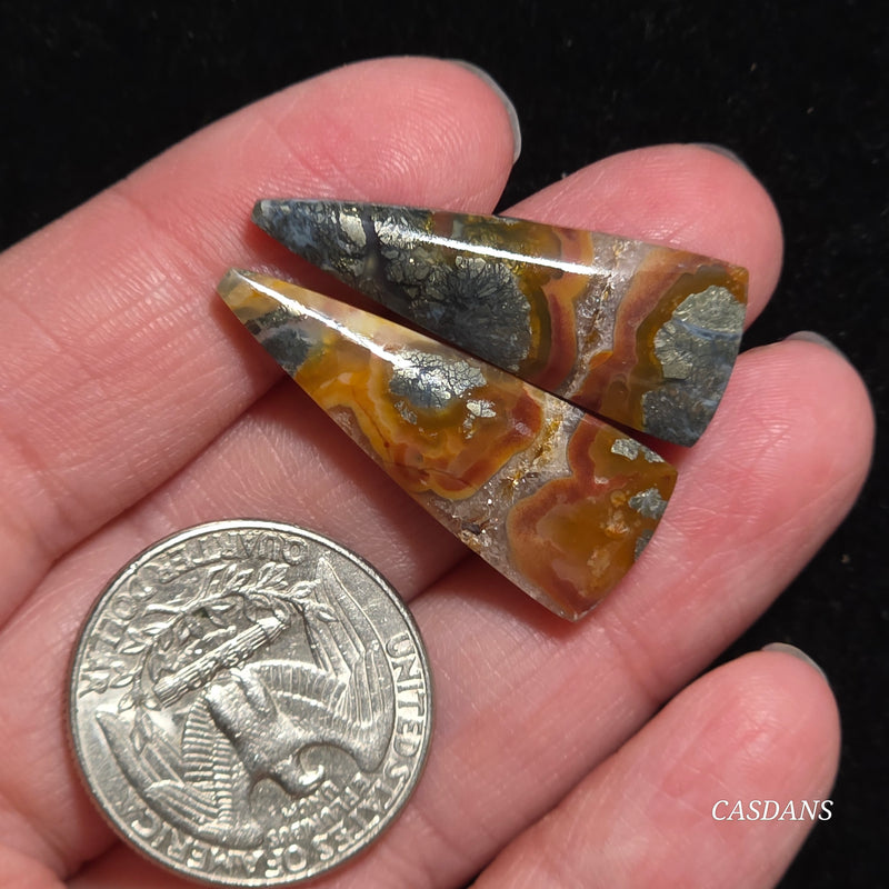 Marcasite Cabochon Pair