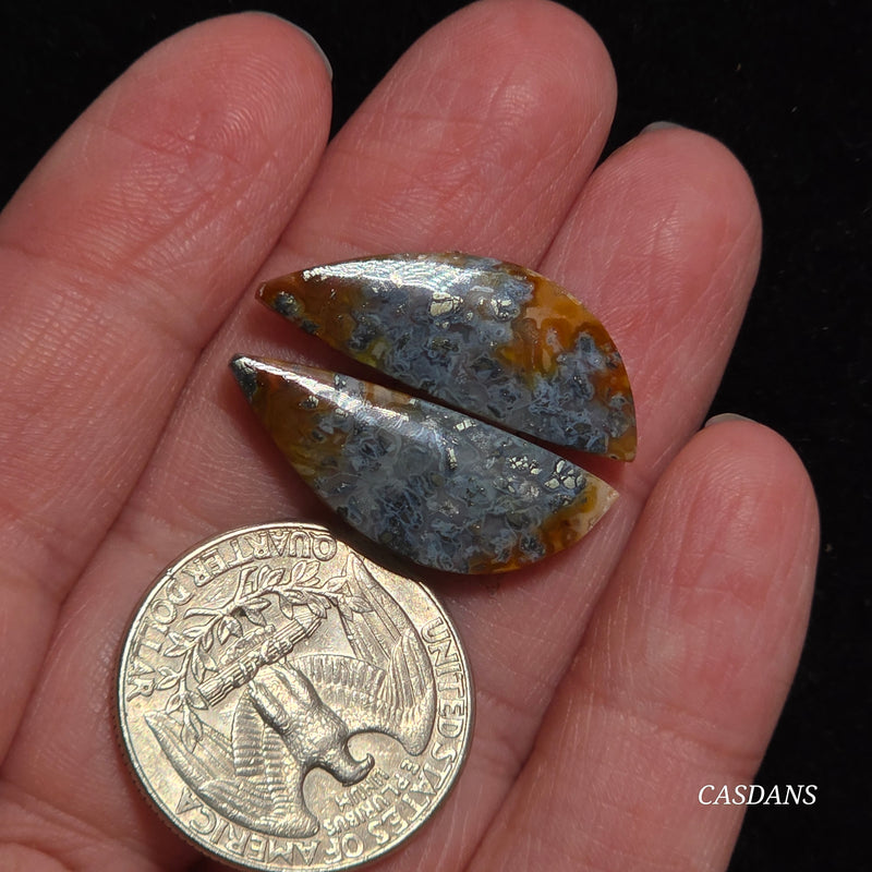 Marcasite Cabochon Pair