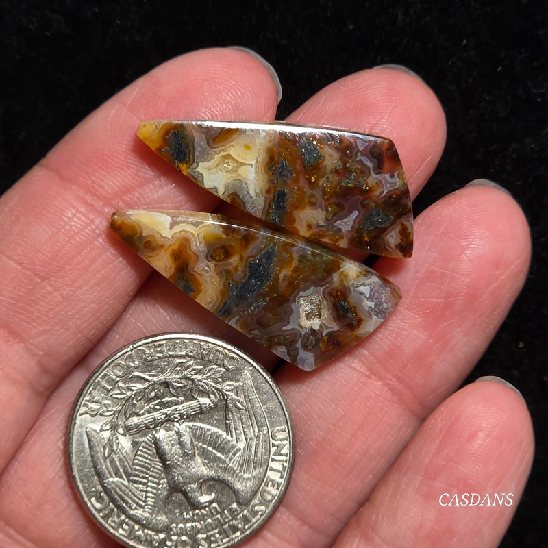 Marcasite Cabochon Pair