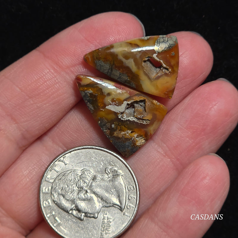 Marcasite Cabochon Pair