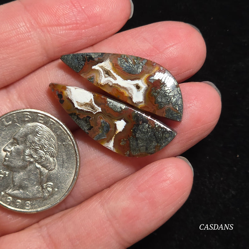 Marcasite Cabochon Pair