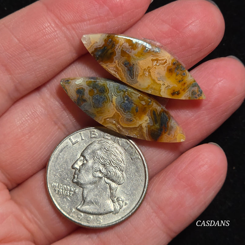 Marcasite Cabochon Pair