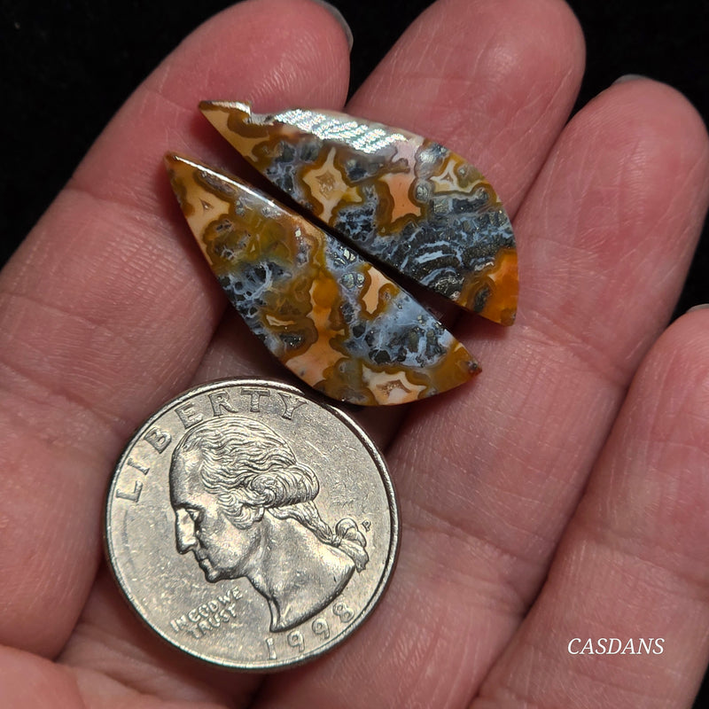 Marcasite Cabochon Pair