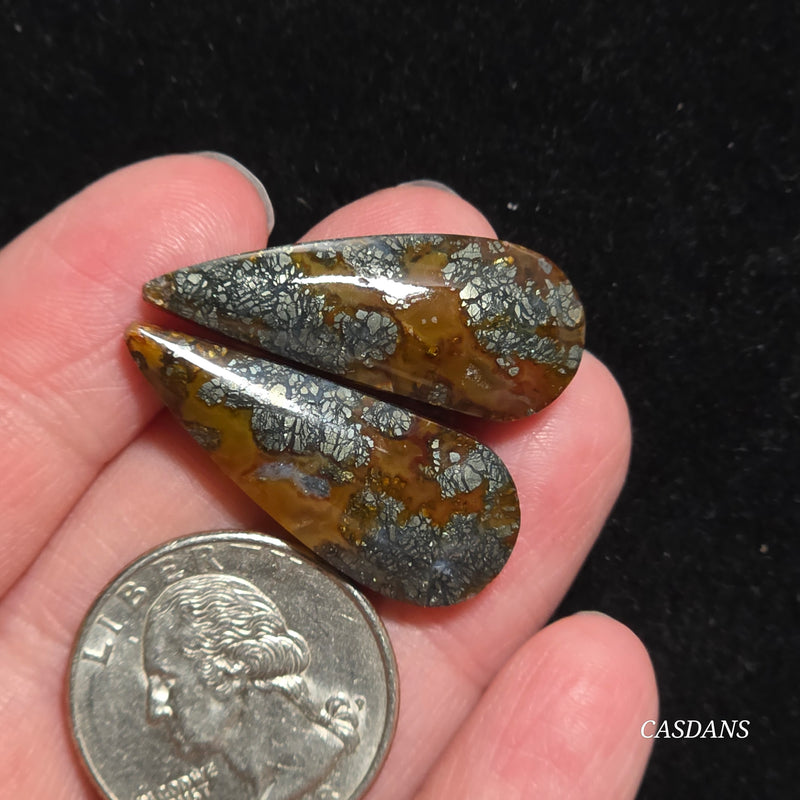 Marcasite Cabochon Pair