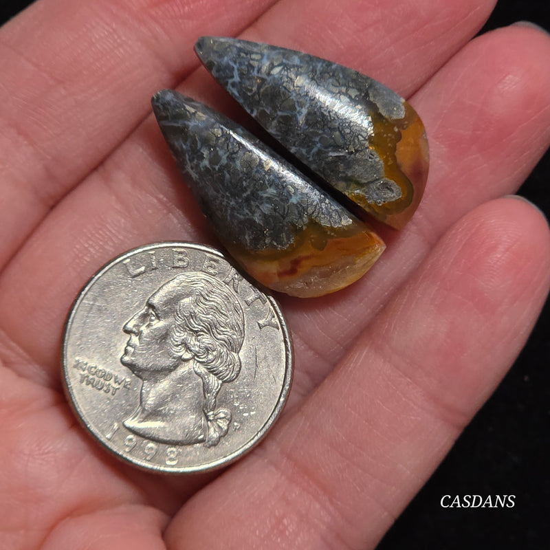 Marcasite Cabochon Pair