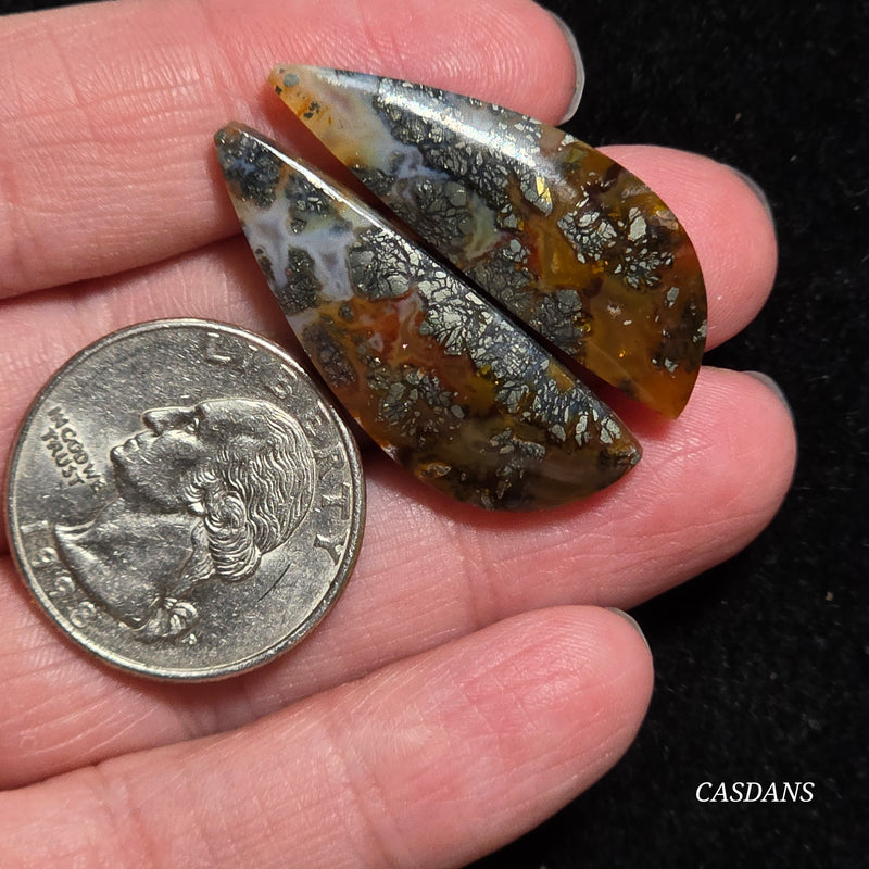 Marcasite Cabochon Pair