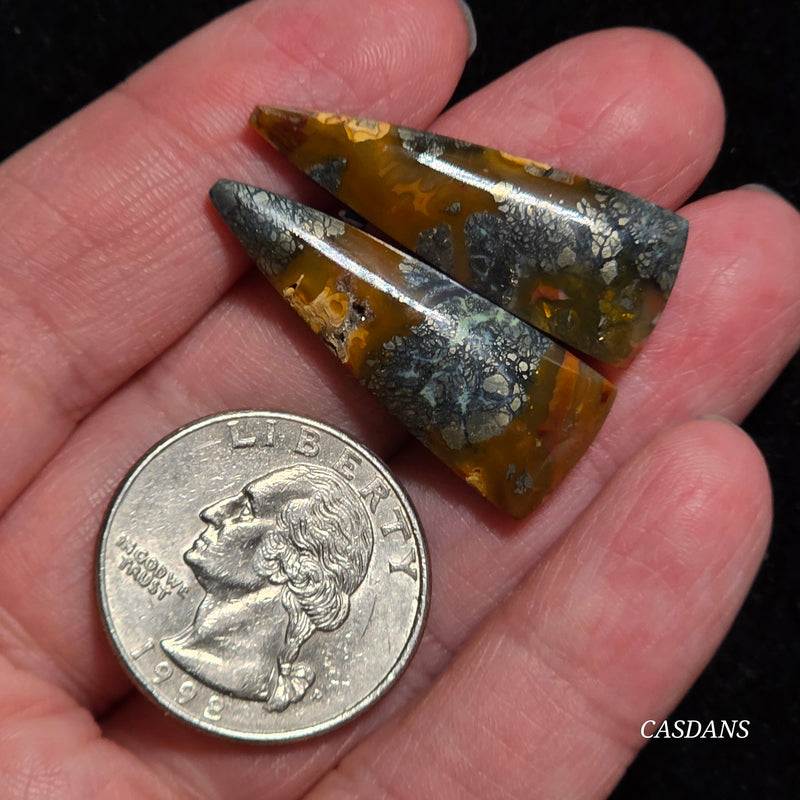 Marcasite Cabochon Pair
