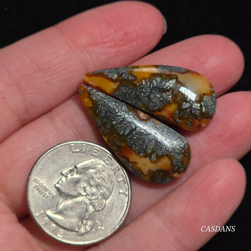 Marcasite Cabochon Pair