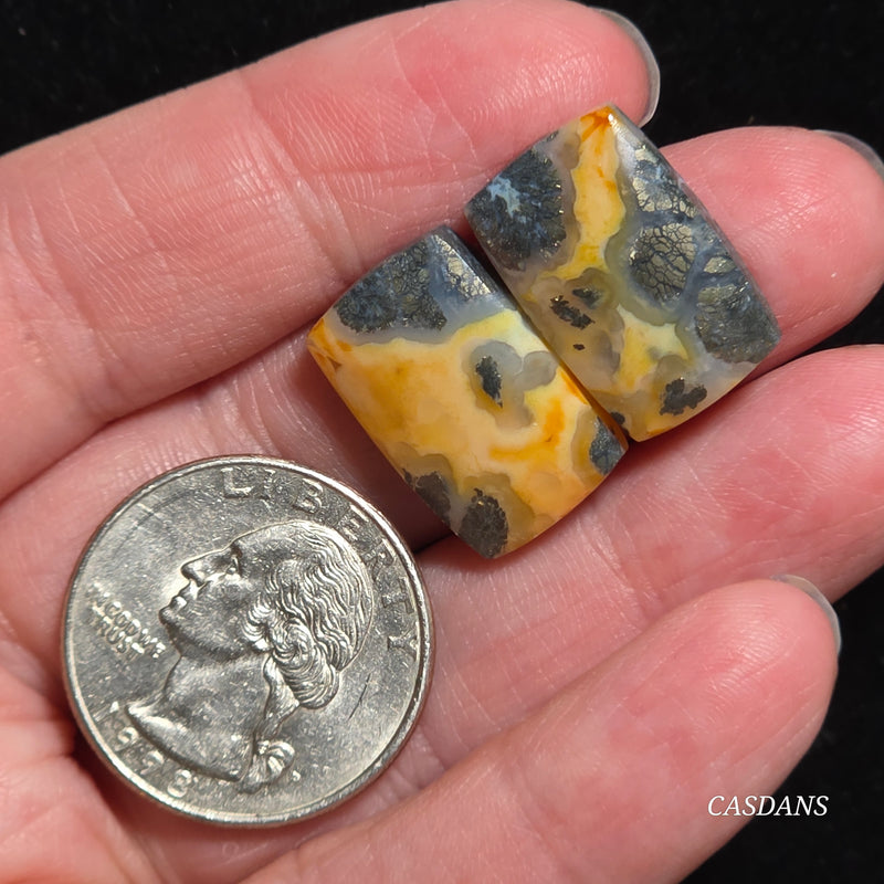 Marcasite Cabochon Pair