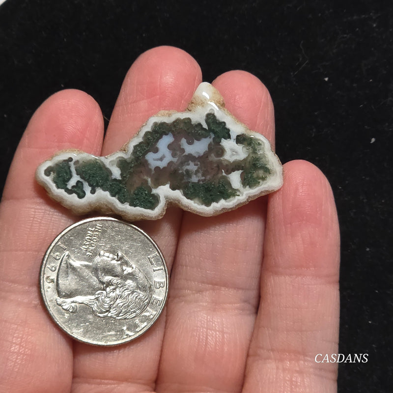 Polished Moss Agate Slice