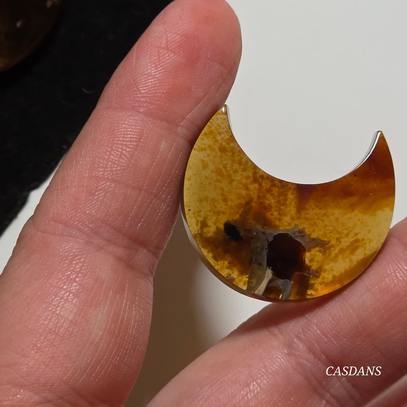 Indonesian Amber Moon Cabochon