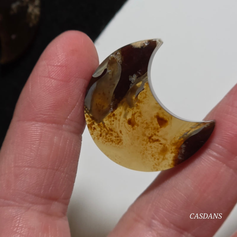 Indonesian Amber Moon Cabochon