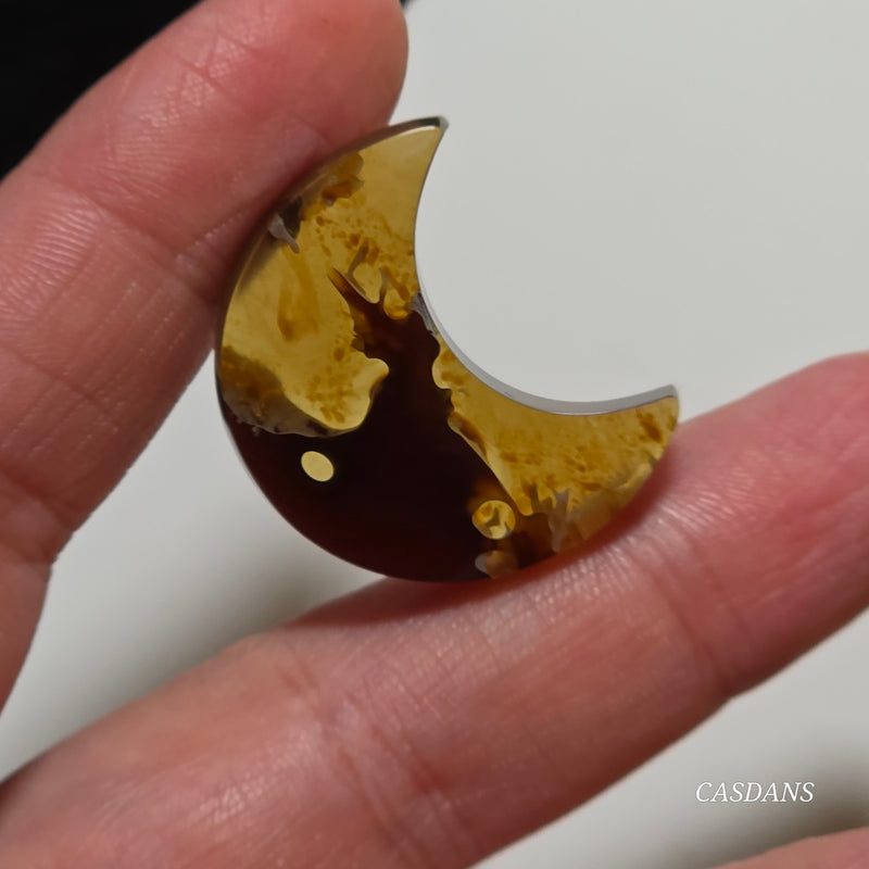 Indonesian Amber Moon Cabochon