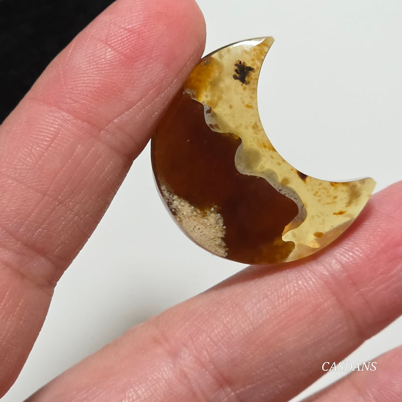 Indonesian Amber Moon Cabochon