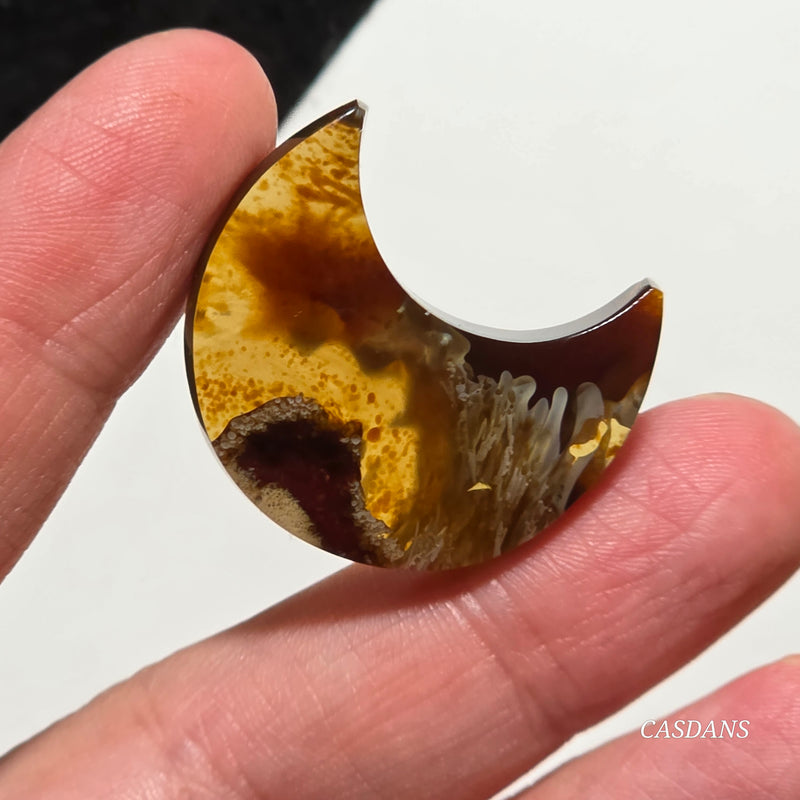 Indonesian Amber Moon Cabochon
