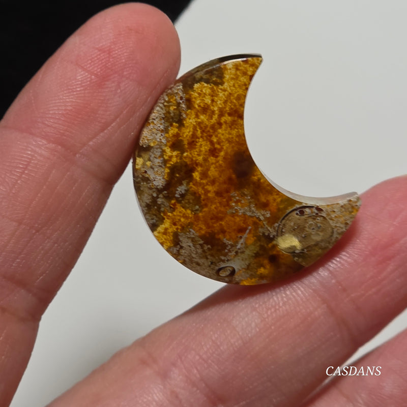 Indonesian Amber Moon Cabochon