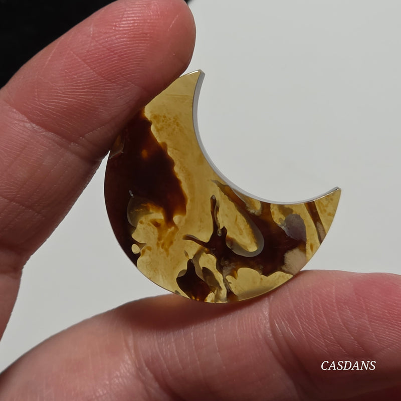 Indonesian Amber Moon Cabochon
