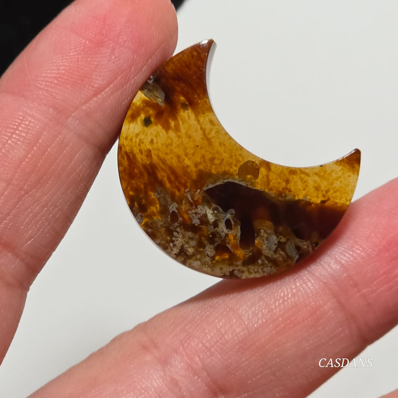 Indonesian Amber Moon Cabochon