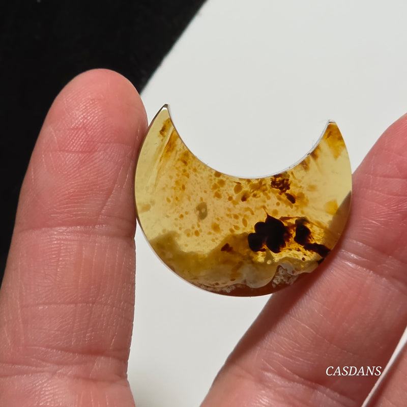 Indonesian Amber Moon Cabochon