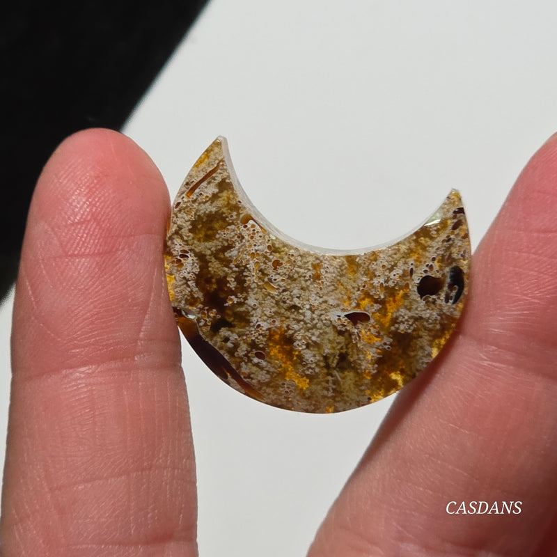 Indonesian Amber Moon Cabochon