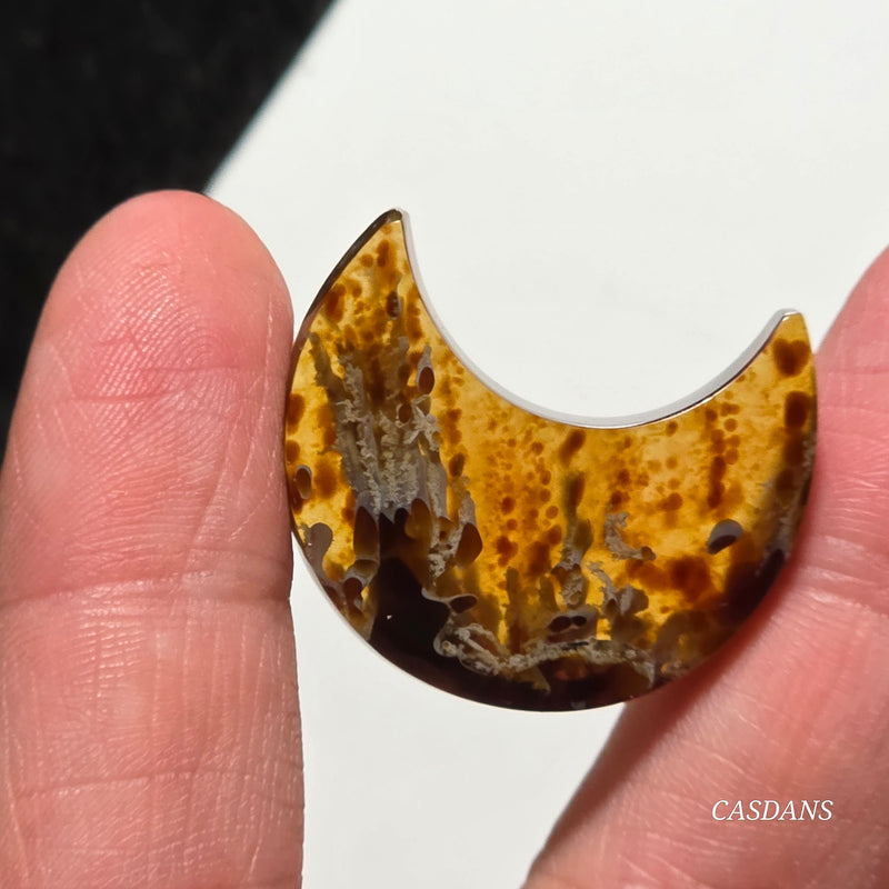 Indonesian Amber Moon Cabochon