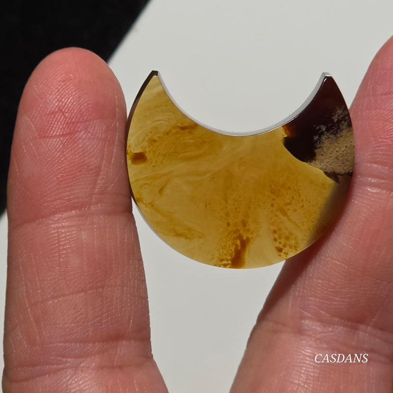 Indonesian Amber Moon Cabochon