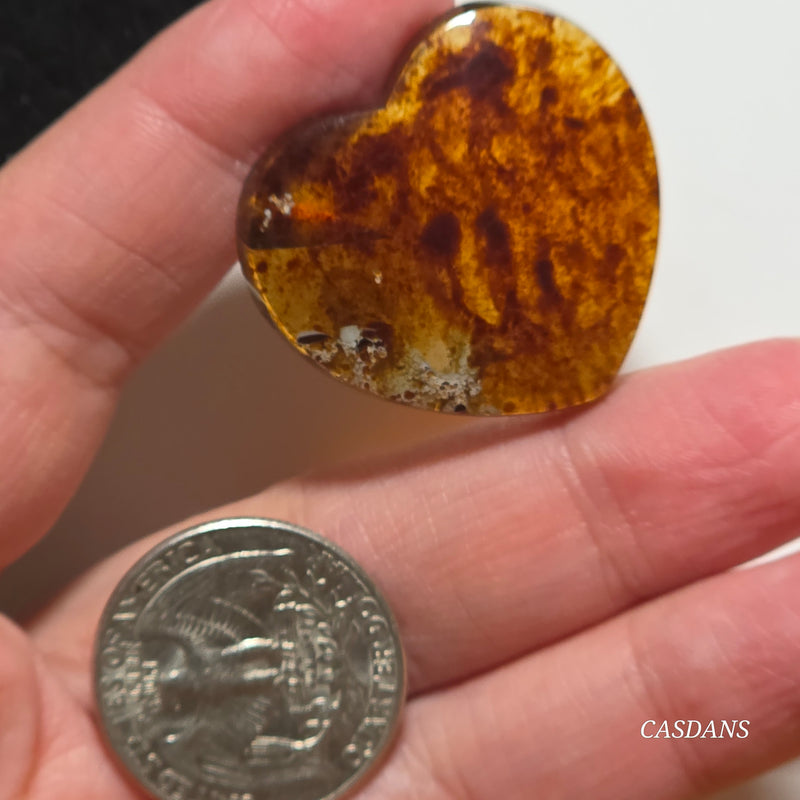 Indonesian Amber Heart Cabochon