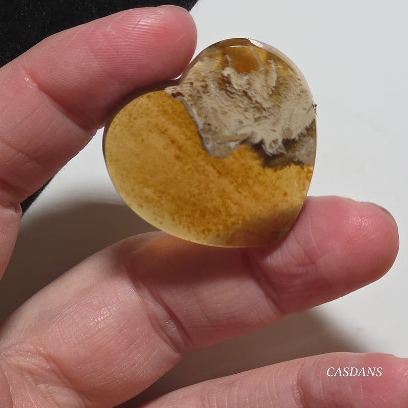 Indonesian Amber Heart Cabochon