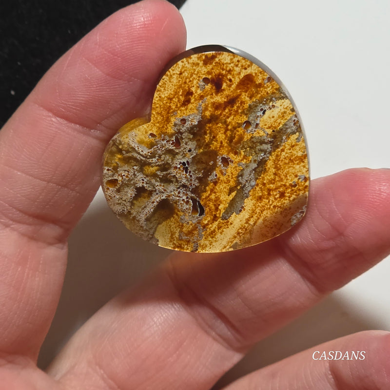 Indonesian Amber Heart Cabochon