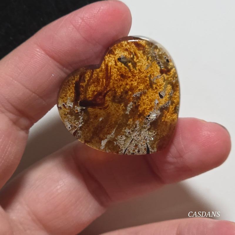 Indonesian Amber Heart Cabochon