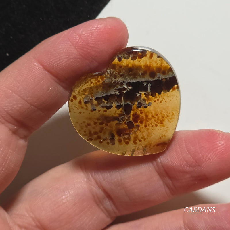 Indonesian Amber Heart Cabochon