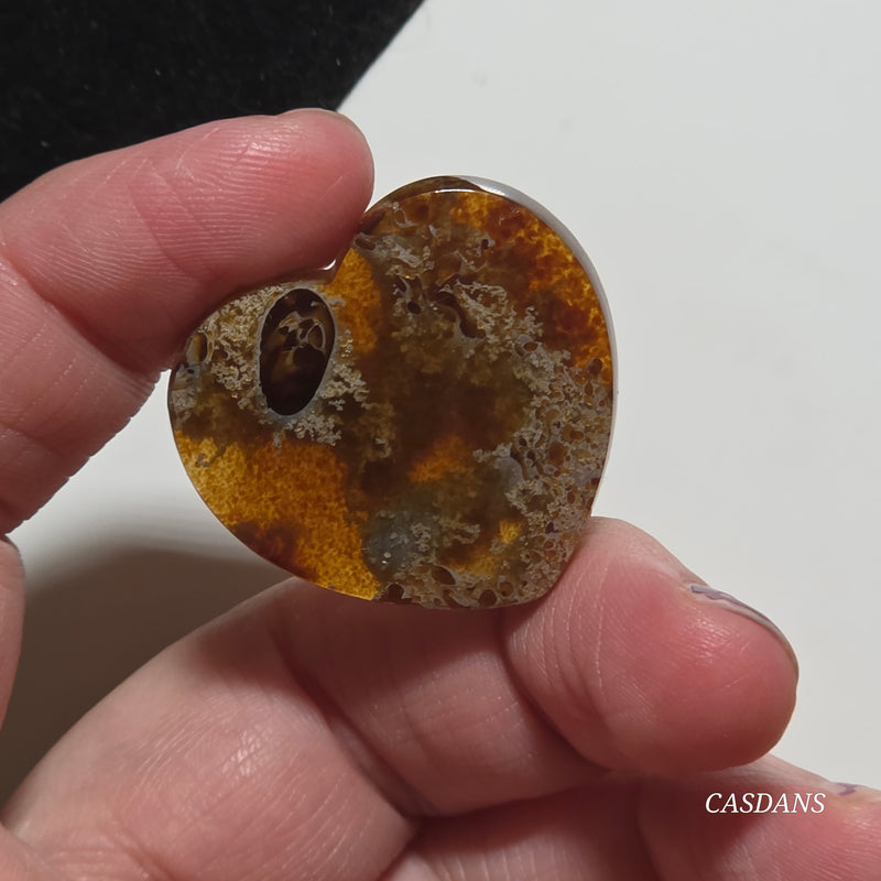 Indonesian Amber Heart Cabochon
